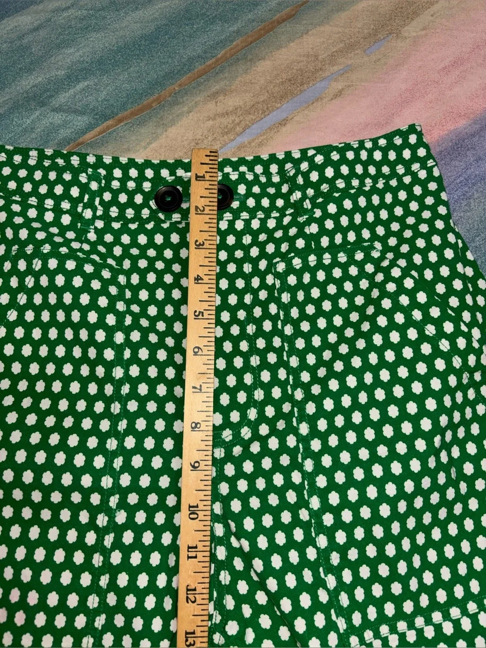 Maeve Colette Pants Womens Size 12 Green Floral Linen Stretch Wide Leg Cropped - Picture 7 of 7